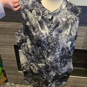 George Plus Paisley Sleeveless Button-Down - Size 2X